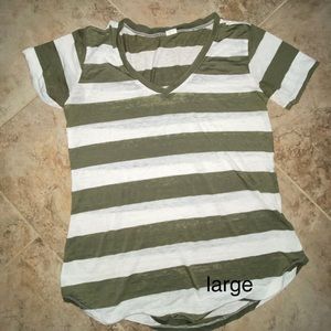 Green & White Stripped Shirt